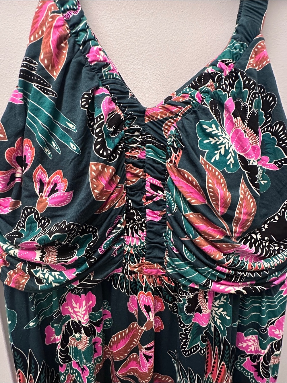 Soma Soft Jersey Goddess Midi Maxi Dress Parrot-ise lush emerald Size XL NWT - Picture 3 of 10